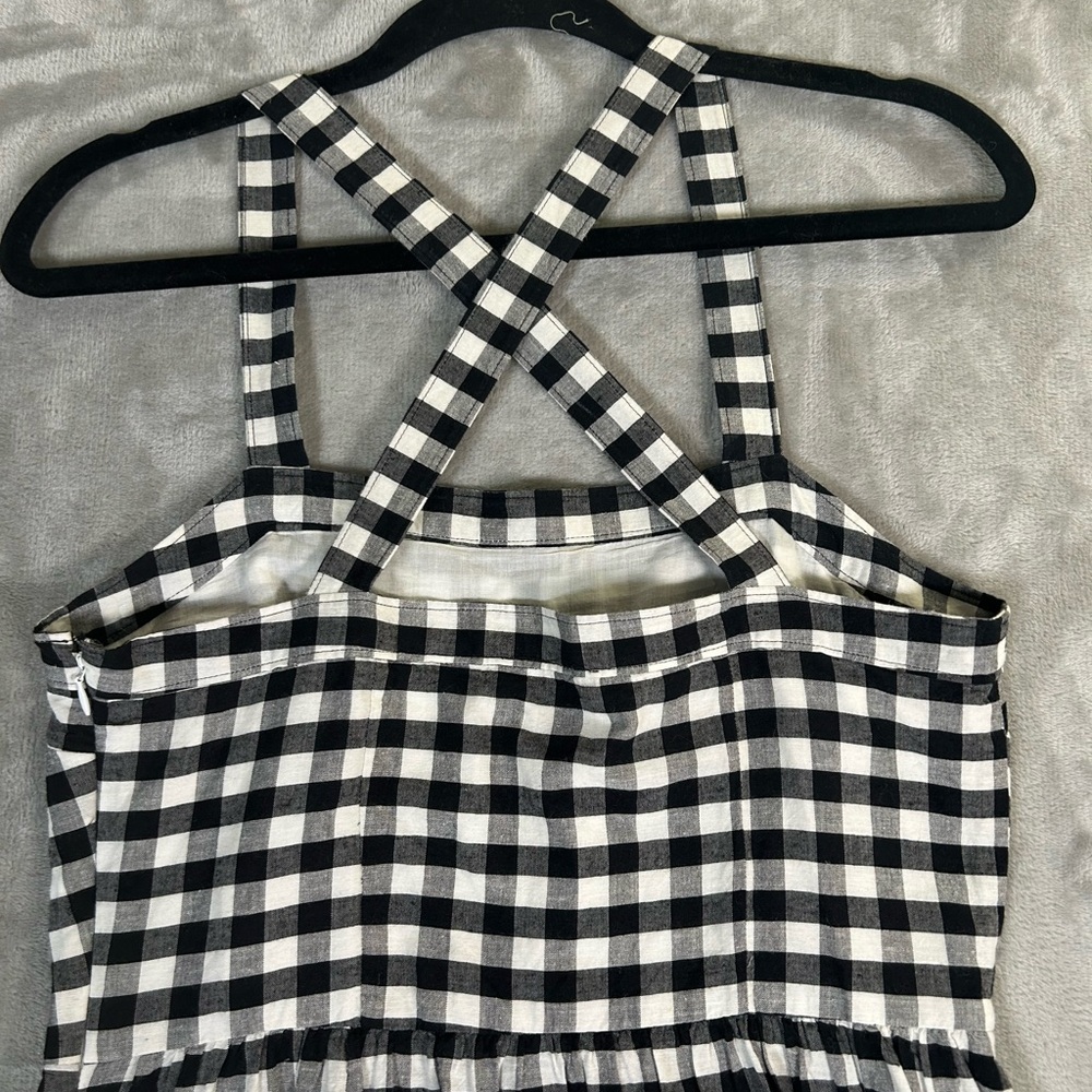 The loft gingham tiered midi dress - Picture 2 of 9